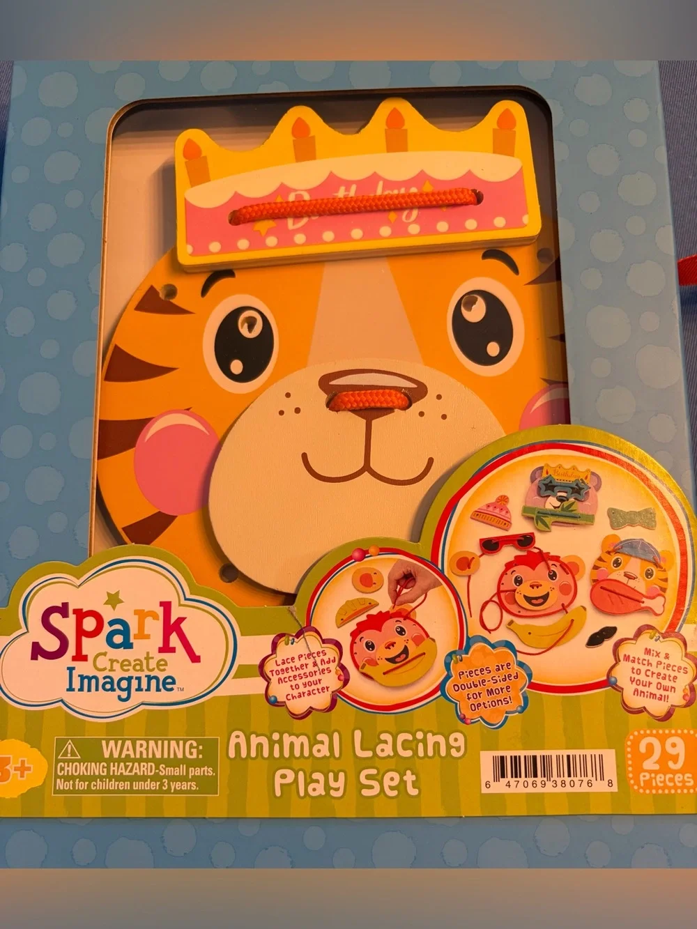 Play Set Wooden Animal Lacing Creative Play New
